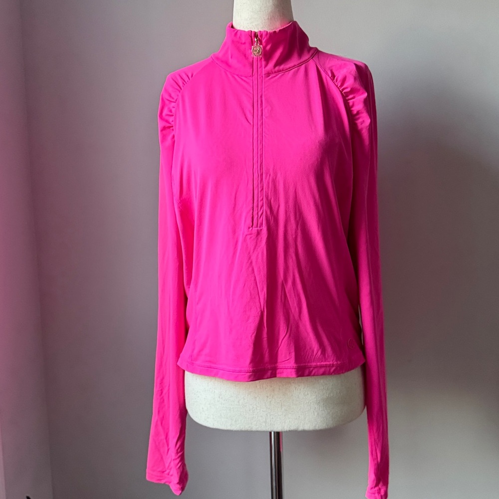 Lilly Pulitzer Vibrant Pink Half Zip Pullover Fiddlers Elbow Country Club